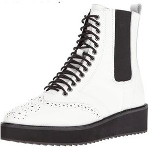 SHELLYS LONDON WHITE BOOTS SIZE 6 1/2, 37